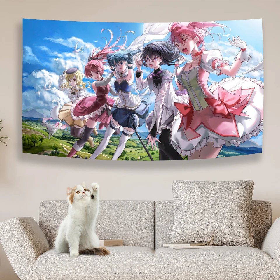 Puella Magi Madoka Magica Classic Film zavesenie Bohemian tapisérie visiaci hippie steny koberce na internáty zavesenie anime tapisérie