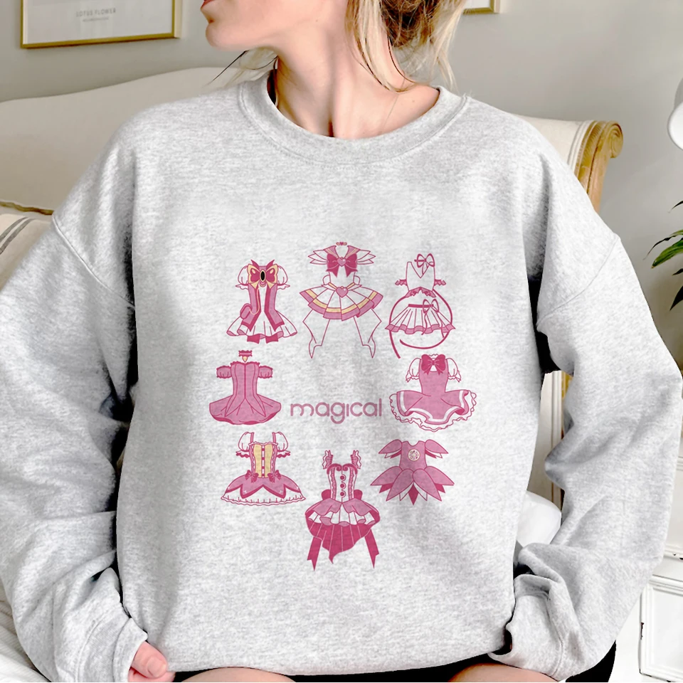 Puella Magi Madoka Magica Hoodie Pattern Y2K Anime Sweater vzorovaný moderný štýl ženská Hoddie Graphic Comfort Designer