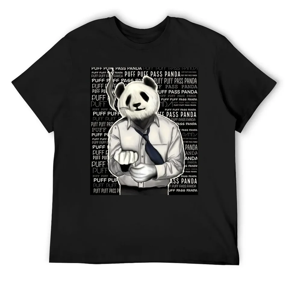 Puff Puff Pass Panda Happy 420 Kiffer Business Motif Trič