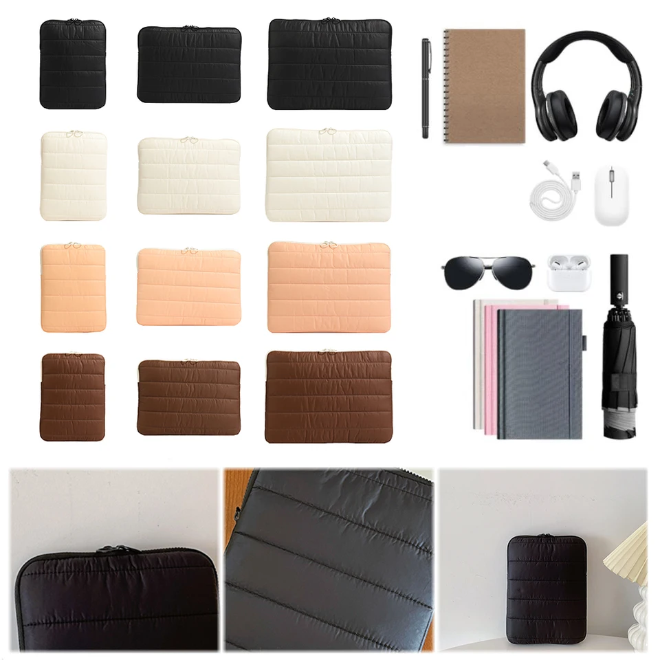 Puffy laptop rukáv prešívané prešívané prešívanie notebook prenosné puzdro pre prenosné puzdro pre prenos