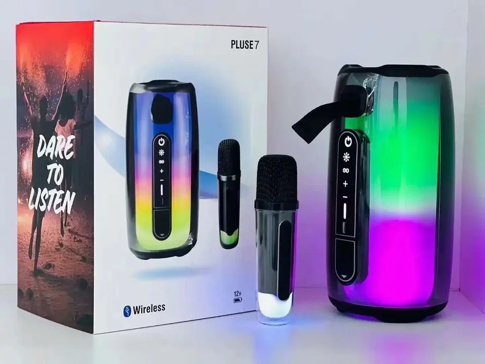Pulse 7 Caixa de Som Bluetooth Reproduktor Wireless Outdoor prenosný 360 stupňov Surround Karaoke s mikrofónom pre domácu párty