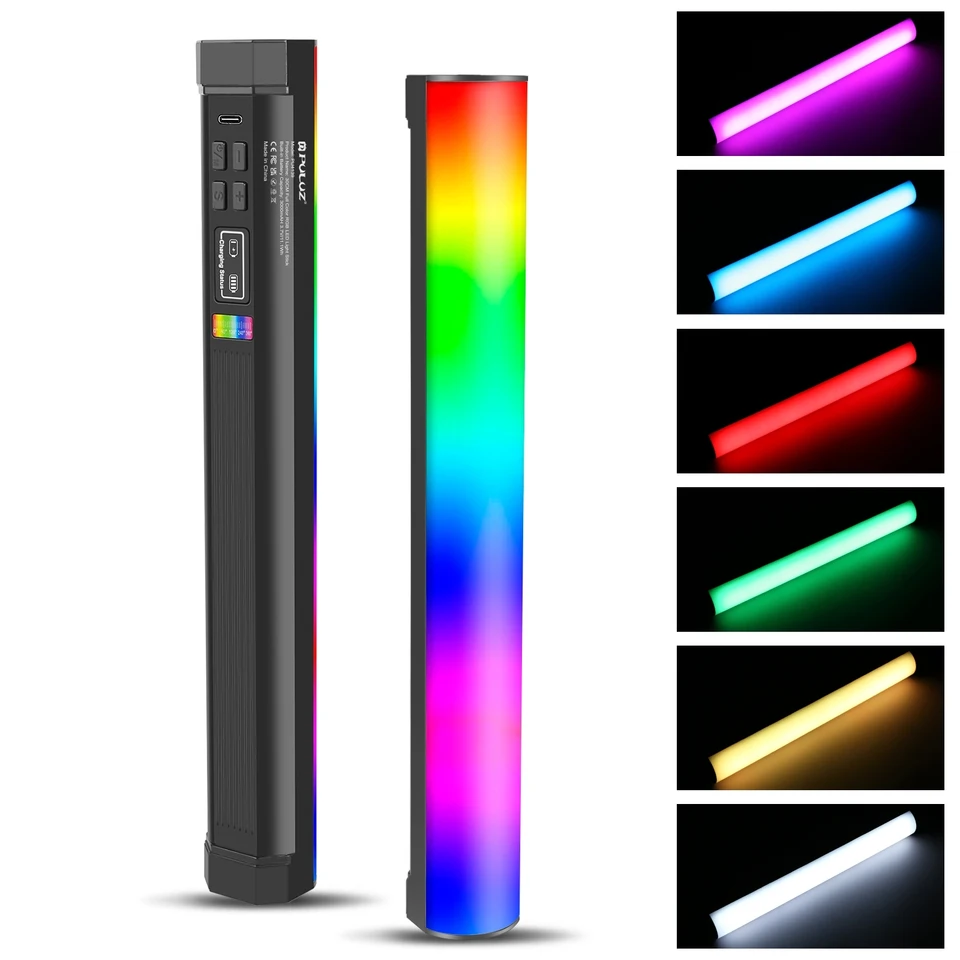 Puluz 32 cm/12,6 palca Prenosná RGB Light Stick Magnetic LED trubica Light 10W 2500k-9000K Dommable pre Vlog Live Broadcast Videografia