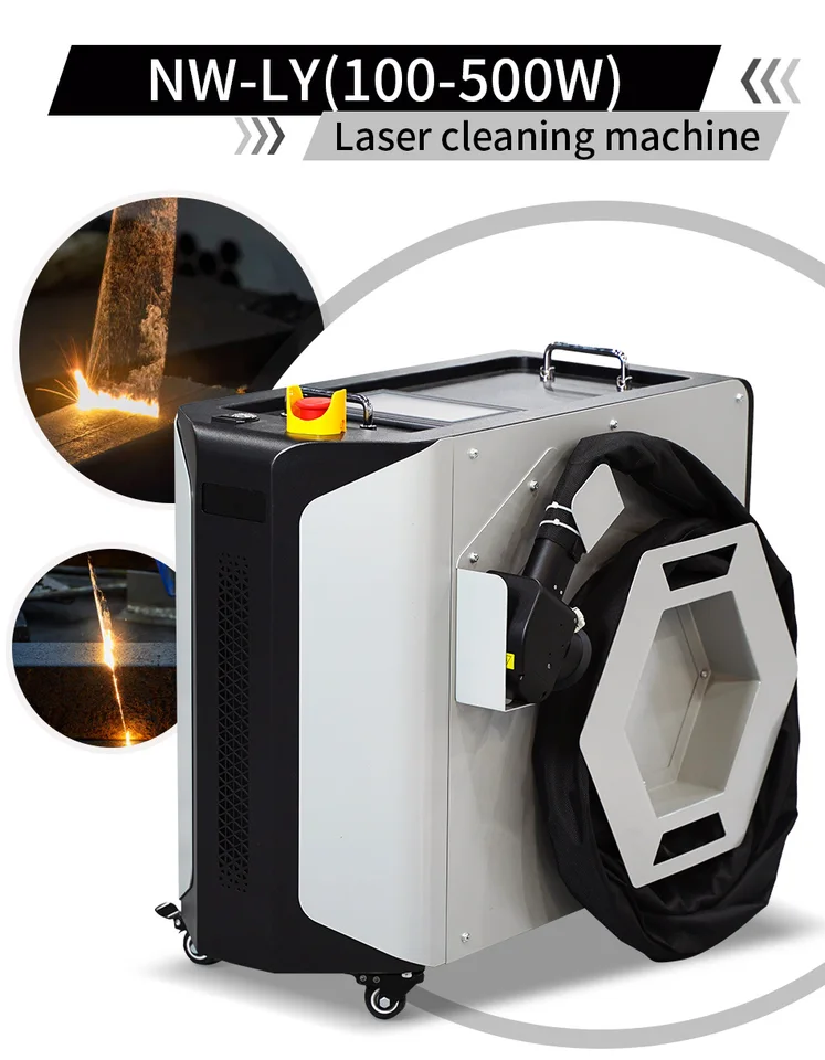 Pulzný laserový čistiaci stroj bez poškodenia substrátu 200 W 300 W multimódový impulzný kovový hrdzavý odstraňovanie stroja vzduchový chladiaci laser