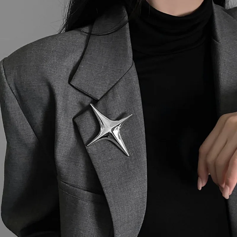 Punk Cool Stars Geometrická kovová brošňa Fashion Design Tassel Pin osobnosť Trend Trend Accessory Darček šperky darček pre ženy nové nové