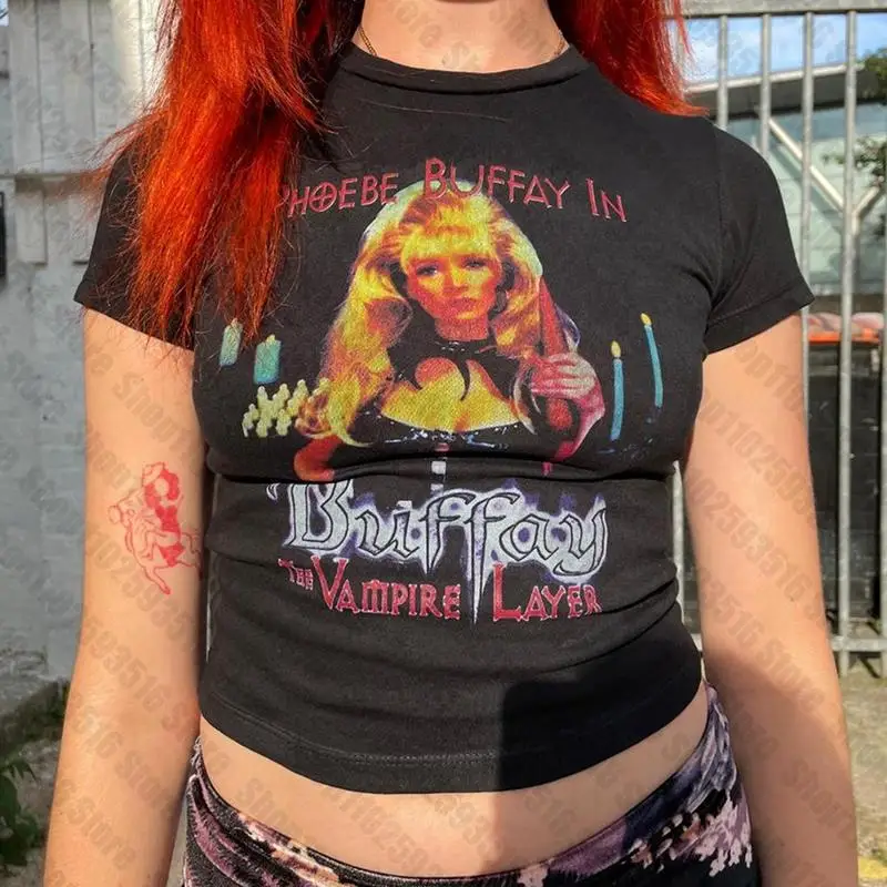 Punk estetické letné letné dieťa gothic harajuku gotický grafický emo tričko vinobranie plodiny top dámske tričko y2k streetwear košele