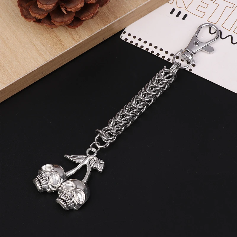 Punk kúzla čerešňa lebka Keychain grunge estetická taška prívesok goth cool goth
