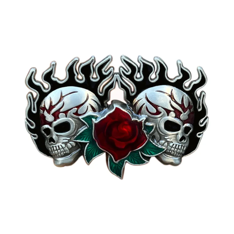 Punk Red Rose Belt Buckle západný štýl