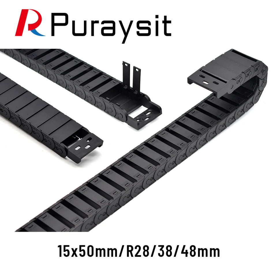 Puraysit Nylon Drag Chain Cable Reťaz reťaze-x15bf.1.n 15x50 mm R28 mm 38 mm 48 mm poloehontážny vnútorný otvor