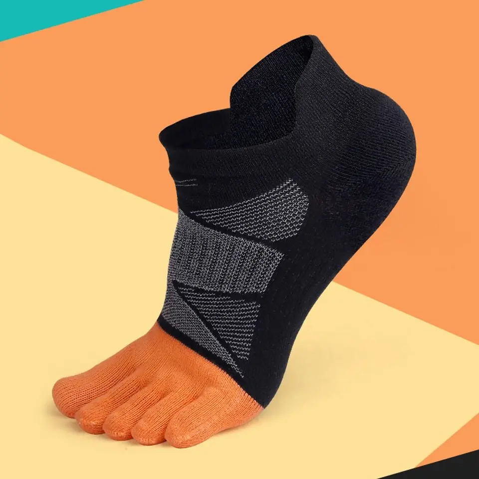 Pure Cotton Five Finger Men Men športuje priedušné pohodlné tvarovanie mužských ponožiek proti trením s prstami na nohách EÚ 39-46