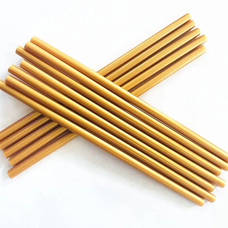 Pure Gold Hot Telg Adhesive Stick Amber Vosk tesnenie Metallic lesklé lepidlo pre profesionálne horúce lepiace pištoľ 10pcsx7x200mm