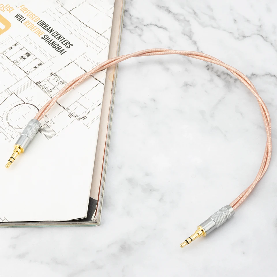 PURELINE Vysoko kvalitný kyslík bez medi striebrom Pletel HIFI 3,5 až 3,5 mm Audio kábel muž na samec AUX Adax Adax Adax Adax