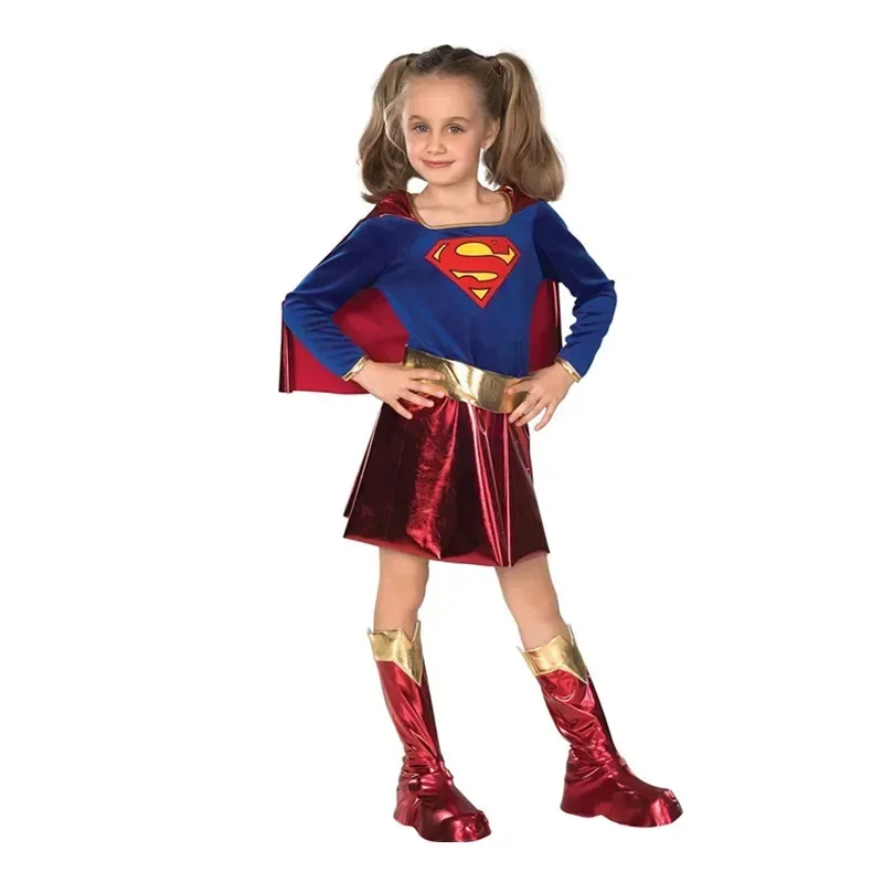 Purim karneval narodeniny Girls Supergirls kostým cosplay cosplay karnevalová párty deti super hrdina luxusné šaty