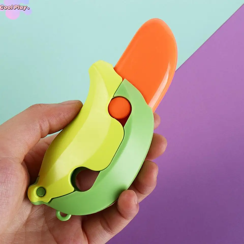 Push karta gravity banánové hračky fidgets mini model 3D gravitačná mrkva dekompresná hračka 3D tlač fidget hračky