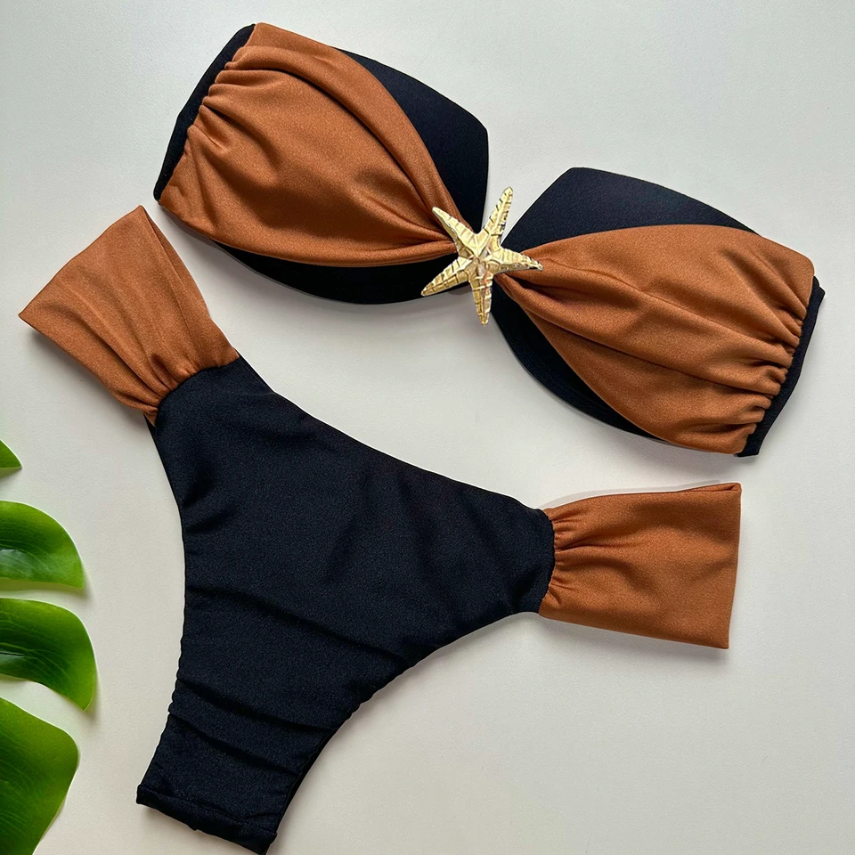 Push Up Bikinis 2025 Sexy ženy plavky plavky ženské vysokohorské patchworky Bikini set biquini plavky na plávanie