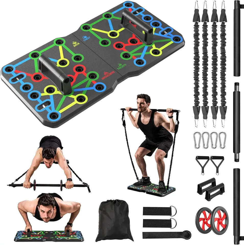 Push-up doska, prenosný multifunkčný skladací 10 v 1 push-up bar,