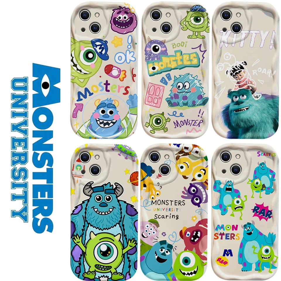 Puzdro M-Monsters Inc 3D Wave pre iPhone 15 14 13 12 11 Pro Max Mini x xr xsmax 8 7 6s plus mäkký silikónový kryt