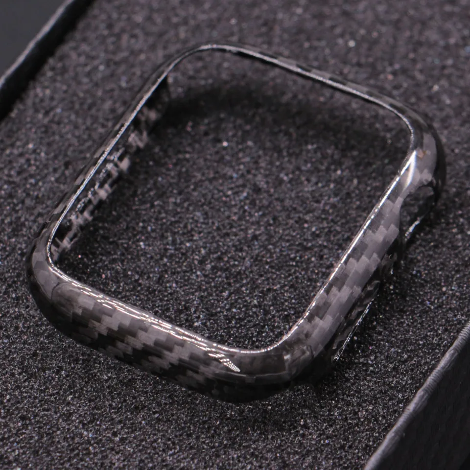 Puzdro na hodinky z uhlíkových vlákien pre Apple Watch Series 6 5 4 SE 44 mm ochranný kryt Aramid Fiber