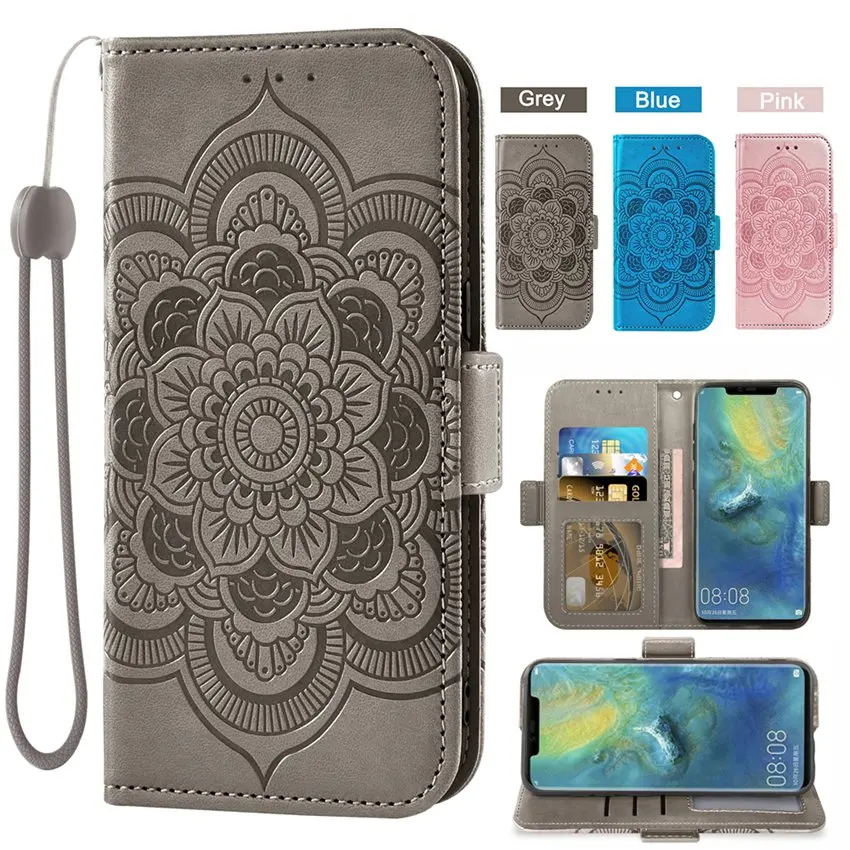 Puzdro na kvetinovú peňaženku pre Huawei Mate 20 30 40 Pro 20x 20Lite Fundas Capa Magnet Card Card s vreckom na šnúrku s kabelkou Flip Cover