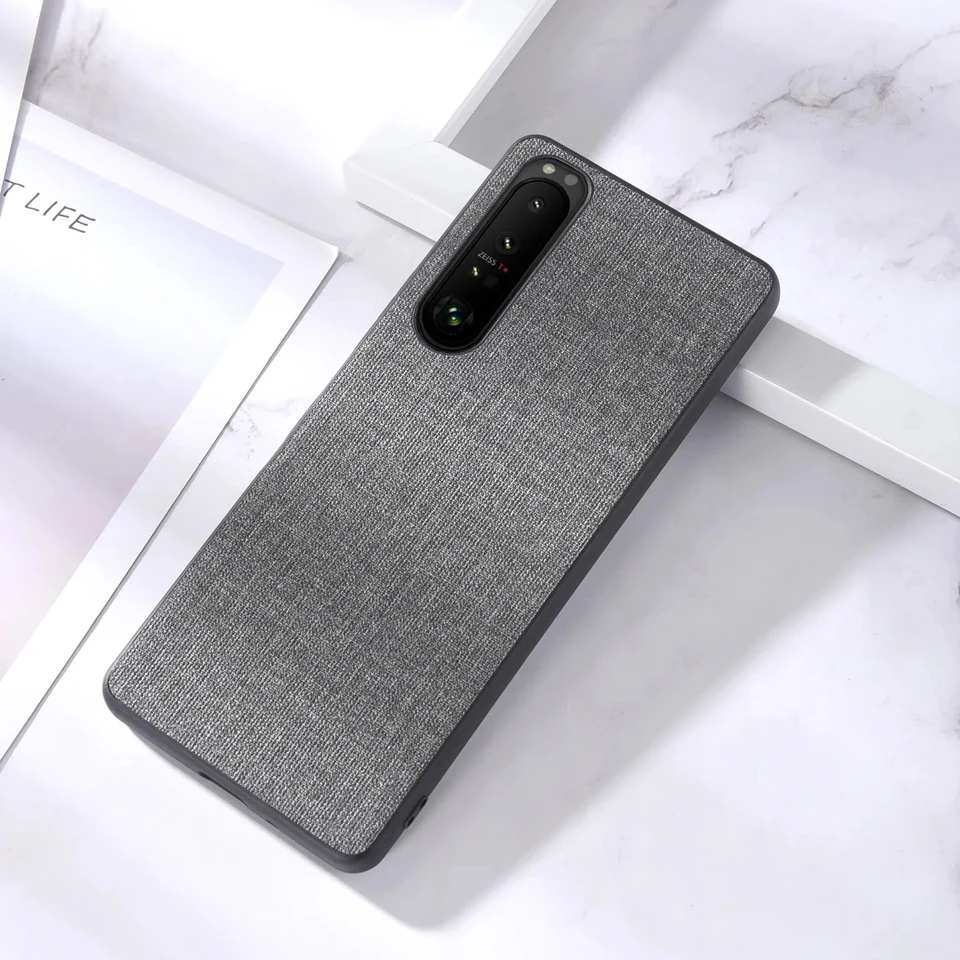 Puzdro na luxusnú tkaninu pre telefón pre spoločnosť Sony Xperia 5v 10V 1V 5IV 10III 1III 10IV 5III 1IV Slim Soft Soft Bumper Hard PC zadný kryt PC