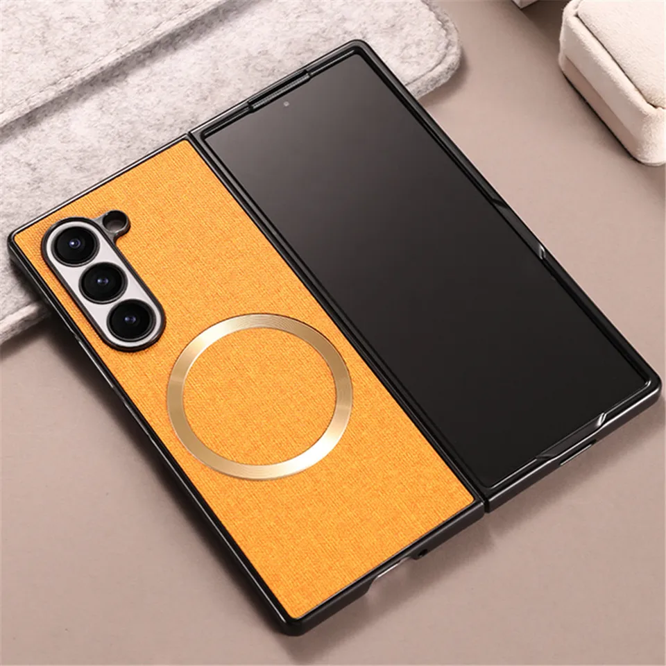 Puzdro na magnetický telefón pre Samsung Galaxy Z Fold 6 5 4 3 Pre Magsafe Wireless nabíjanie silidovou farbou All Inclusive Shockproof Cover