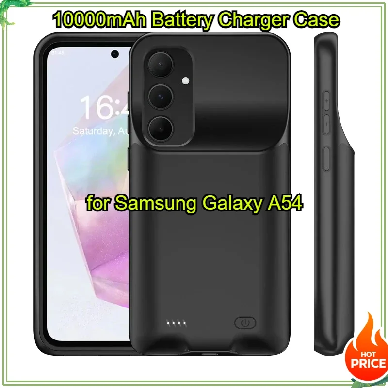 Puzdro na nabíjačku batérie 10000 mAh pre prenosné predĺžené batérie nabíjanie nabíjacieho krytu Samsung Galaxy A54