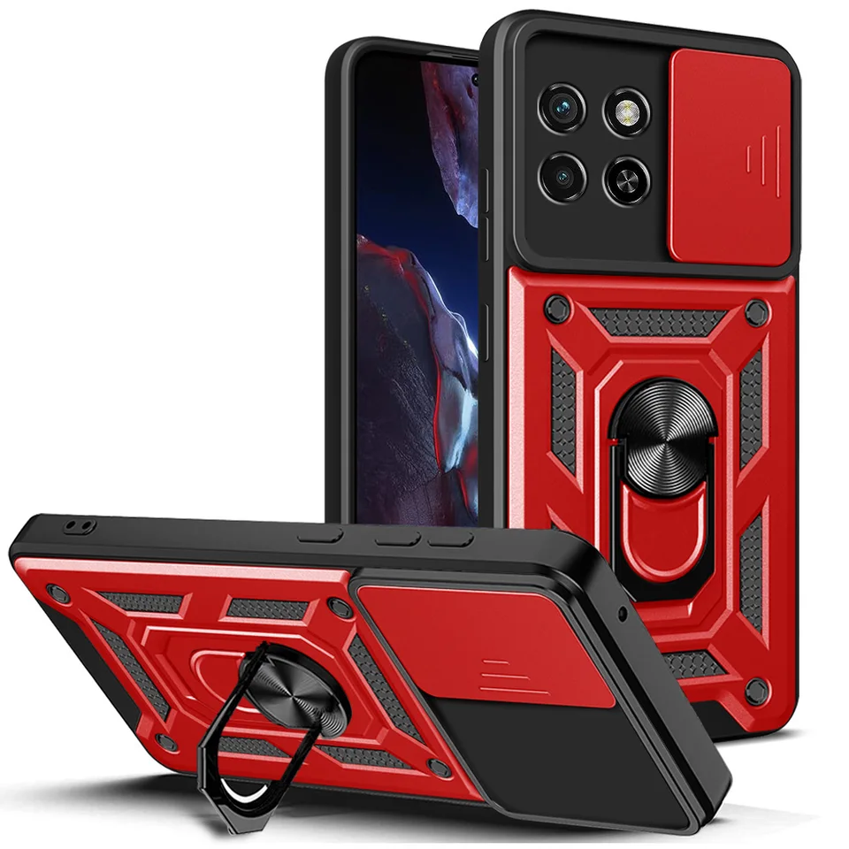 Puzdro na ochranu fotoaparátu pre itel S23 ITEL S23 + S23 Plus Armor Hybrid Hybridný kovový rotačný krúžok zadný kryt