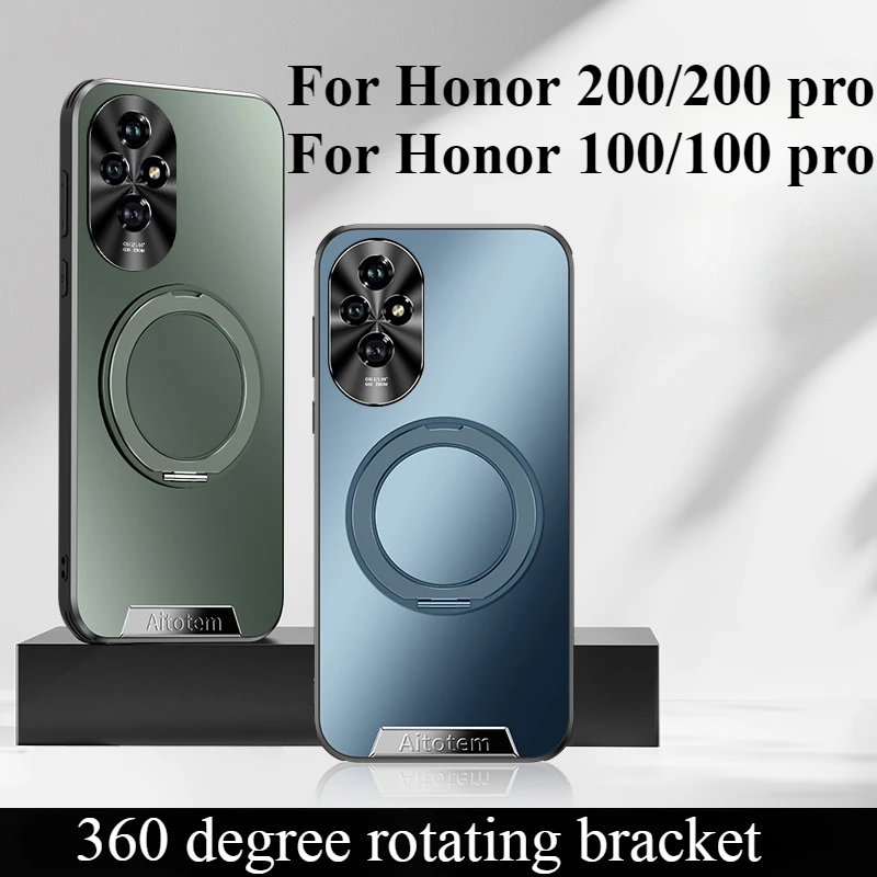 Puzdro na otáčanie magnetického otáčania pre Honor 200 100 Pro Gold Matte Metal Lens Ochrana krytu pre Huawei Honor 200 Pro Bumper