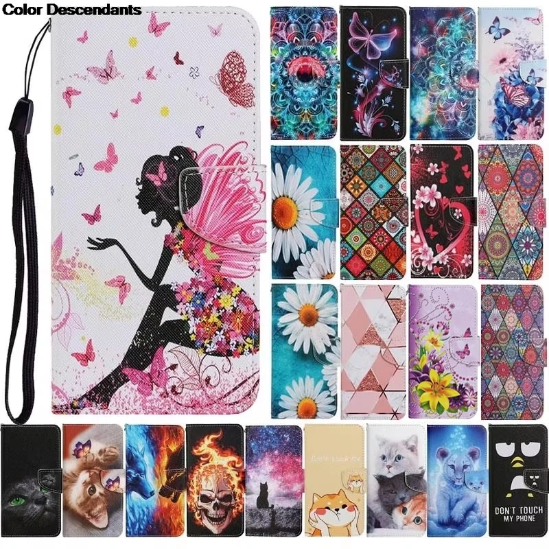 Puzdro na peňaženku pre fonda Samsung Galaxy A05S A05 S A15 A25 A35 A55 5G Case 3D Cat Mramor kožená koža Držiteľ karty Flip zadné krytiny