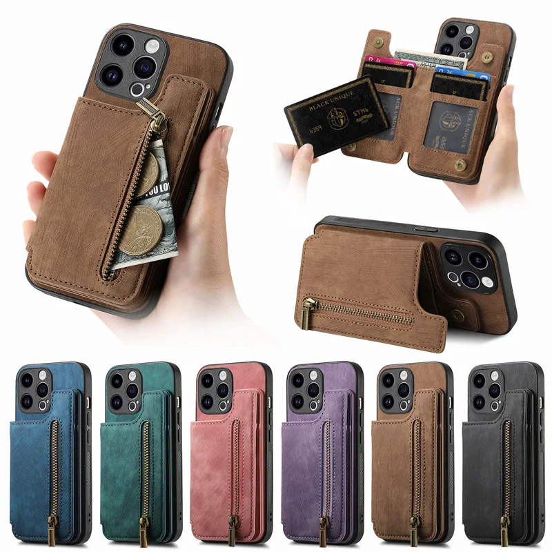 Puzdro na peňaženku pre Redmi K70E K70 PRO K60 K50 K40S K40 Ultra retro koža viac 4 karty 1 hotovostný slot zadný kryt fonda fonda