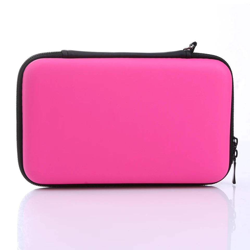 Puzdro na prenášanie Eva s pevným krytom ochranné cestovné puzdro Pink/Silver Casual Zipper Impact odolný kompatibilný s 3DS LL