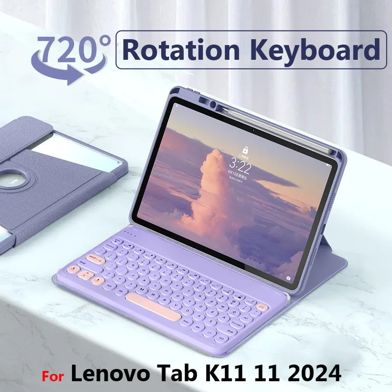 Puzdro na rotáciu s klávesnicou pre tab Tab K11 11 palca 2024 B11 Tab M11 Xiaoxin Pad 11 palcov TB331FC 2024 Priehľadný zadný obal
