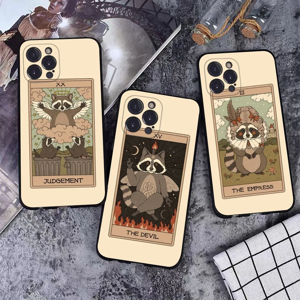 Puzdro na tarot pre raccoon pre iPhone 15 14 11 12 13 Mini Pro XS Max Cover 6 7 8 Plus x xr SE 2020 Funda Shell