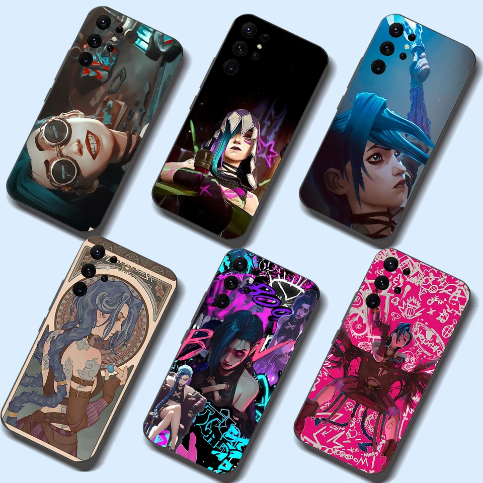 Puzdro na telefón Jinx Arcane pre Samsung Galaxy A52 A12 A51 S21 Edge S22ultra S23 S20Lite plus ultra čierny obal