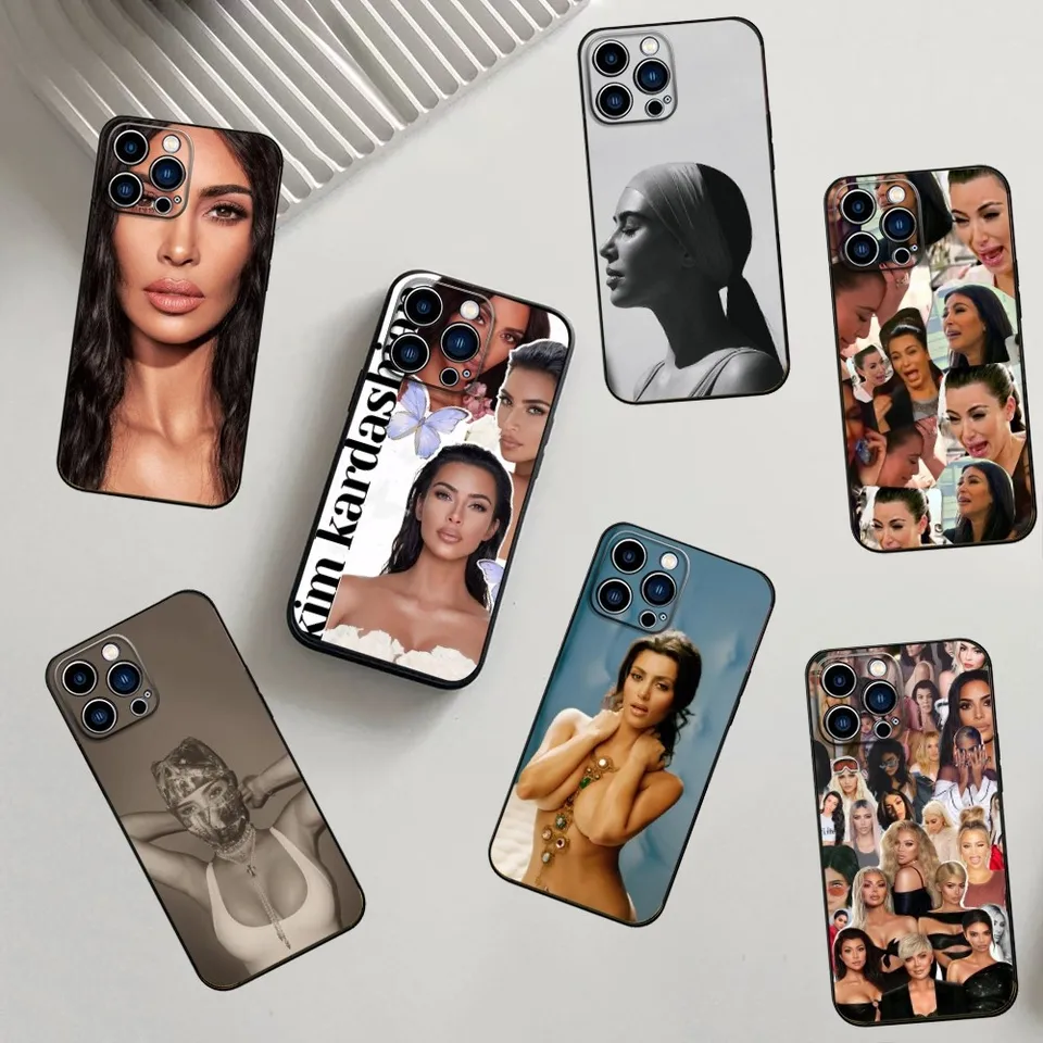 Puzdro na telefón Kim K-Kardashian pre iPhone 16,15,14,13,12,11, Pro, X, XS, Max, XR, Plus, Mini Soft Silikone Black Shockoofterp s TPU