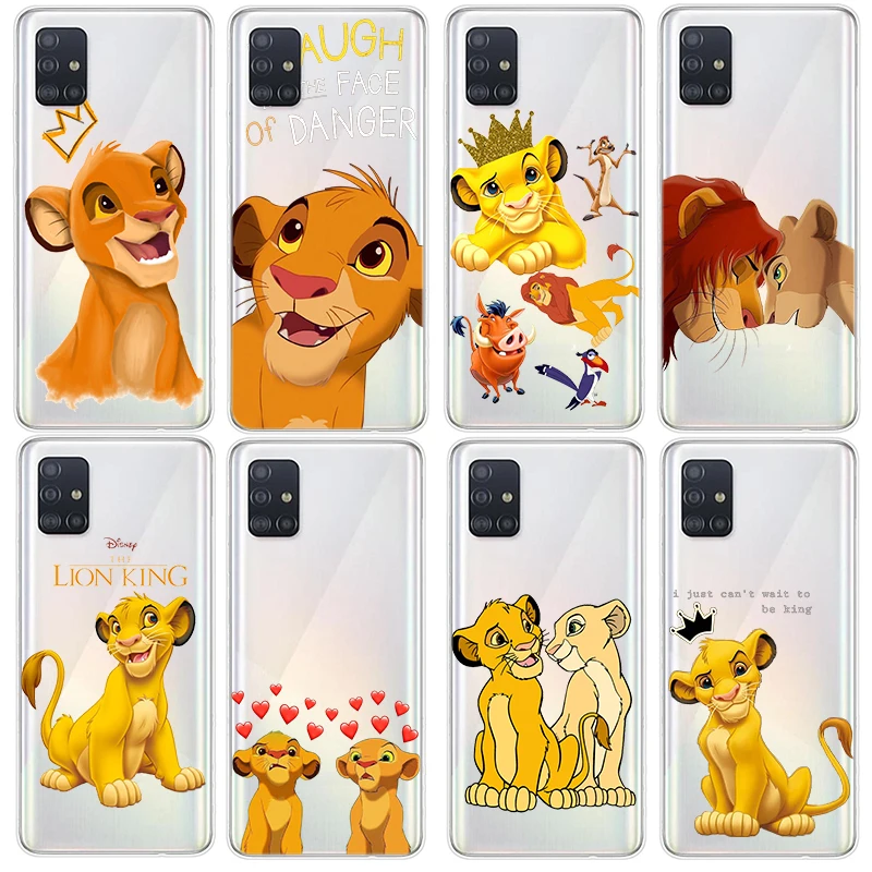 Puzdro na telefón Lion King Disney pre Samsung Galaxy A73 A53 A33 A72 A52 A12 A71 A51 A21S 4G 5G Transparentný pokrytie silikónového škrupiny