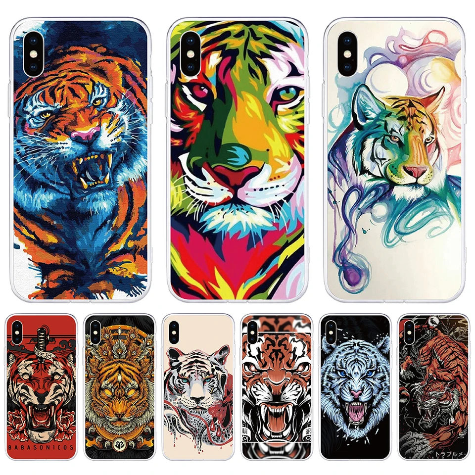 Puzdro na telefón pre doogee x70 x60l x55 x53 x20 x5 max bl1200 x7 pro y6 mix 4g mäkký TPU Anime Tiger Churp Cover Case