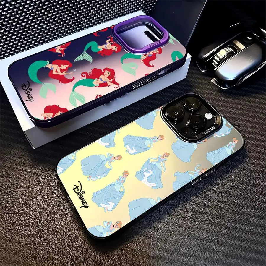 Puzdro na telefón pre iPhone 16 Pro Max 15 plus 14 13 12 11 15+ 16+ 14+ šošovky Full Cool zadný kryt Disney Ariel Ariel Popoluška