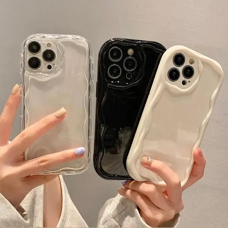 Puzdro na telefón pre OPPO A17 A16 A15 A3S A5S A12 A31 A53 A9 A5 2020 A55 A54 A57 A77S A96 A52 A92 A93 A93 A94 F19 Pro Cover 3D Wavy Curved