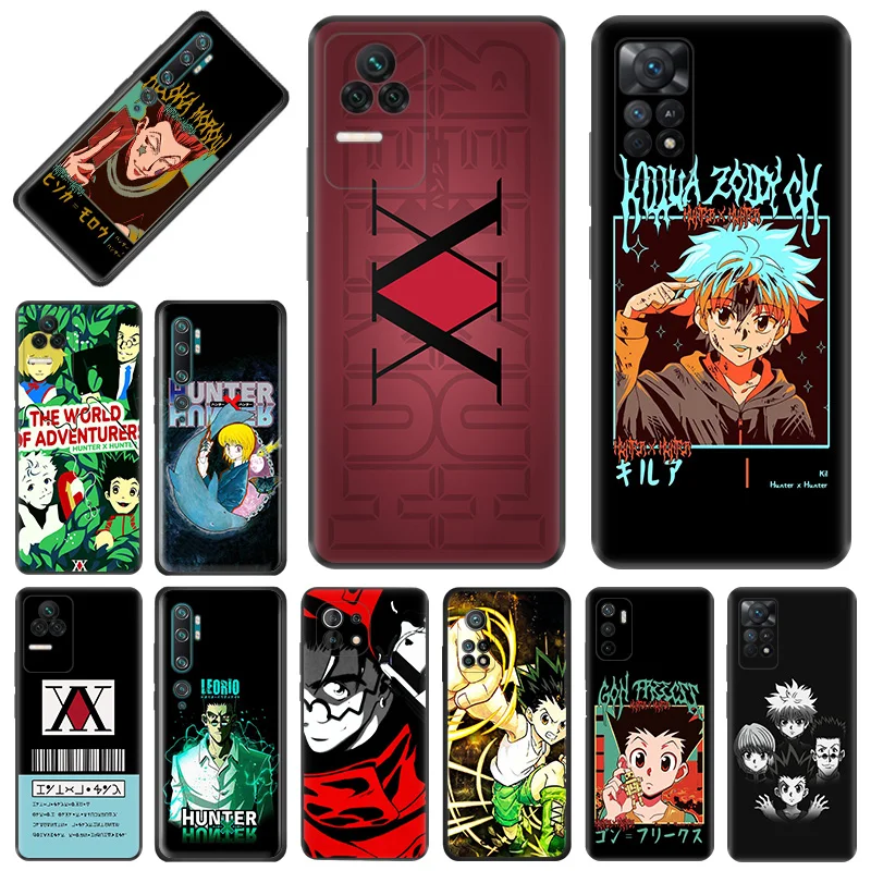 Puzdro na telefón pre Redmi Note11 Pro 10S 11S 10A 10C Xiaomi 11T 10T Poznámka 10 11 Lite Hunter X Hunter Anime Anime Soft Black Anti-Drop Cover