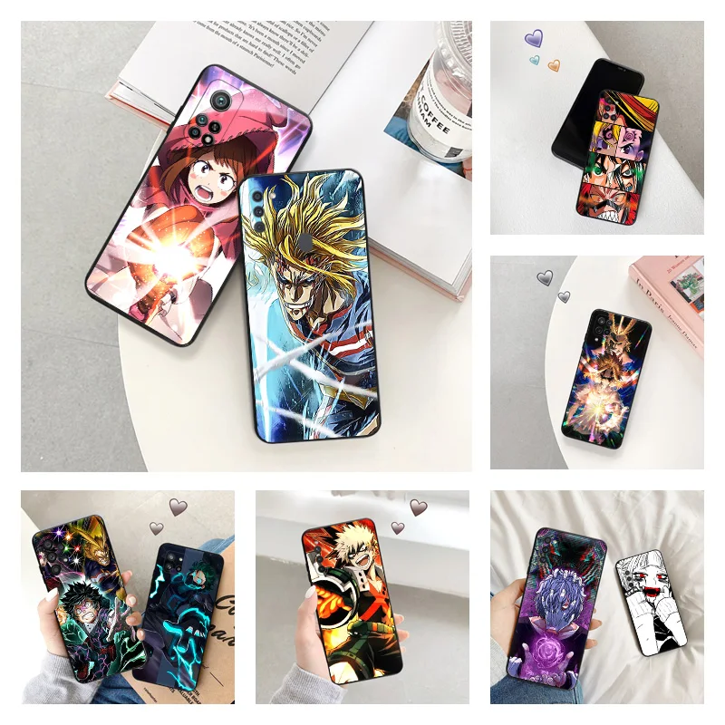 Puzdro na telefón pre Samsung A40 A51 A52 A53 A54 A71 A72 A73 A74 A42 A33 A34 A50 A50 My Hero Academia Acadeia Soft Black Black Silikone Cover