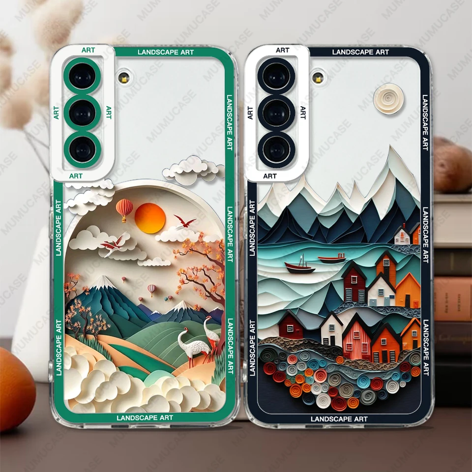 Puzdro na telefón pre Samsung Galaxy S24 S20 S21 Fe S22 Plus S23 Ultra A22 A54 5G A72 A34 A71 A31 Soft Cover Tray Cover Krajina