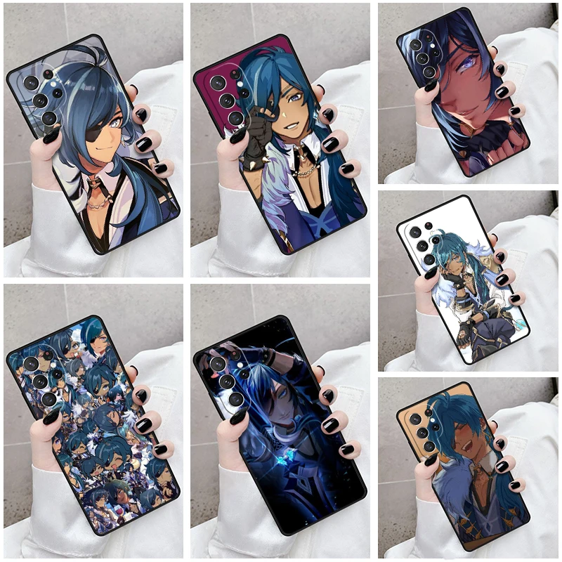 Puzdro na telefón pre Samsung Galaxy S24 S23 S21FE S22 Ultra Plus poznámka 10 20 S8 S9 S10 Cover Genshin Impact Kaeya