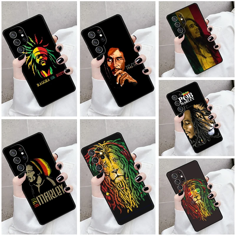 Puzdro na telefón pre Samsung Galaxy S24 S23 S21FE S22 Ultra Plus poznámka 10 20 S8 S9 S10 Cover Bob Marley Rasta Lion