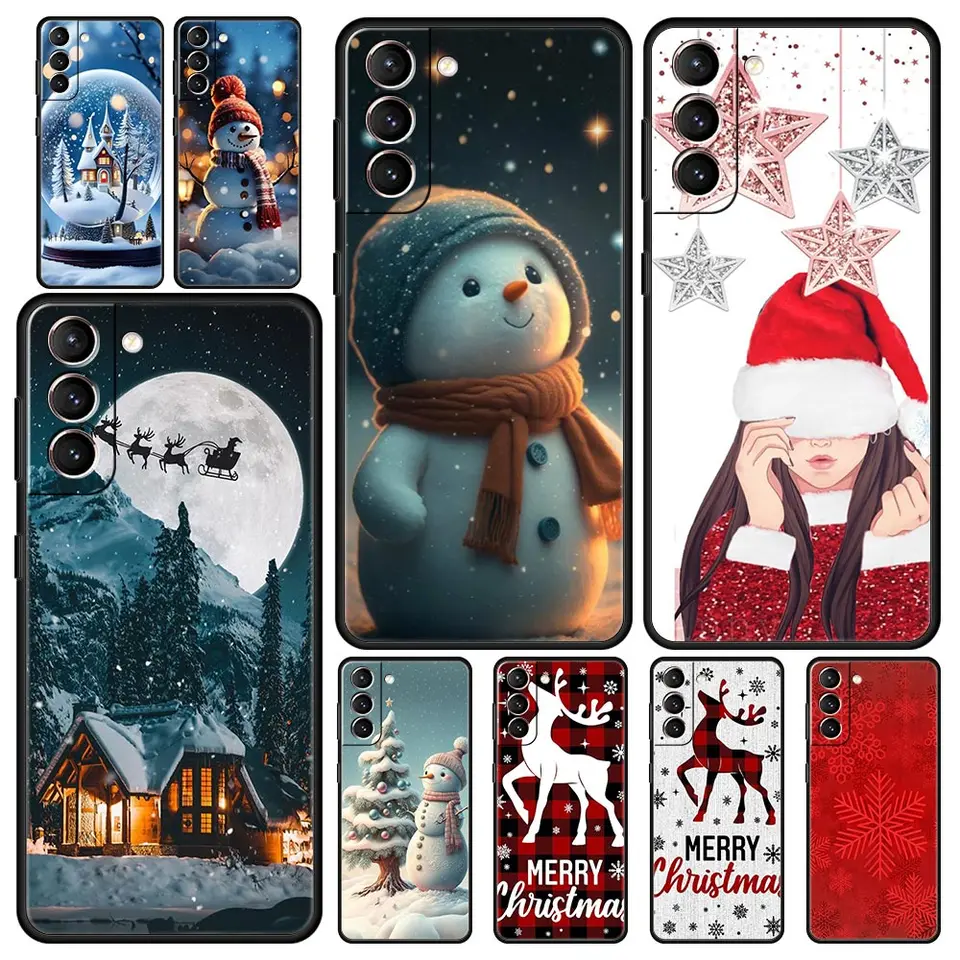 Puzdro na telefón pre Samsung Galaxy S24 S23 S22 Ultra S20 S21 FE 5G S10 S9 Plus S10E S8 S7 Edge Soft Cover Soft Cover Vianočné grafické vytlačené