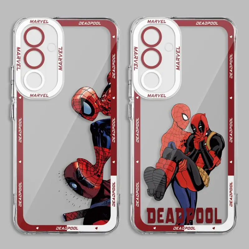 Puzdro na telefón pre Xiaomi Redmi Poznámka 13 Pro 11 12 Pro 10 9T 10T 11S 5G 9 Poznámka 10 11S 12s 9s Clear Soft Marvel Deadpool Spiderman