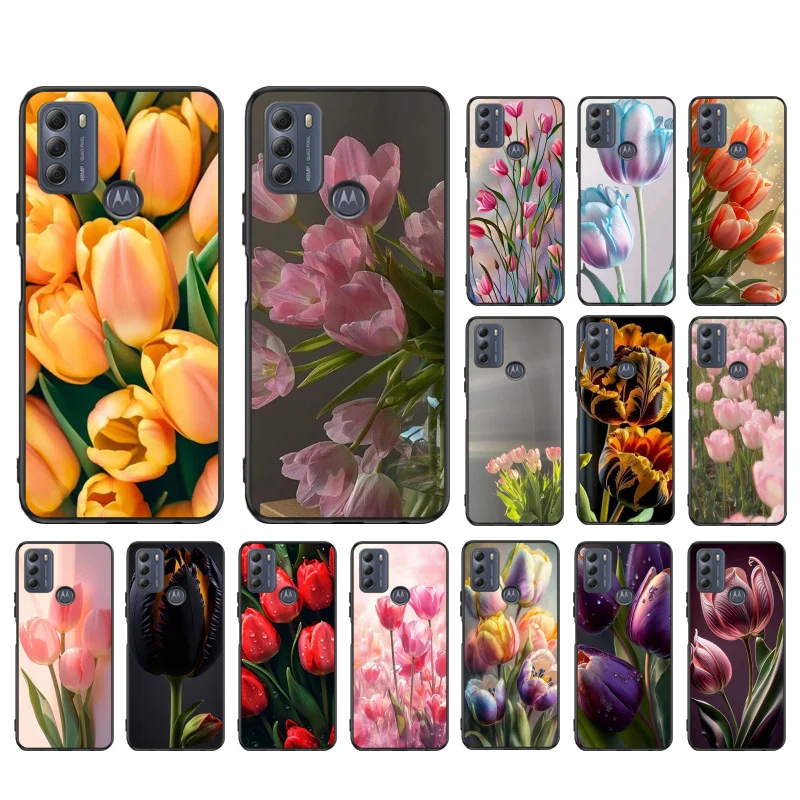 Puzdro na telefón TULIPS pre Motorola Edge 50 40 Pro 50 40 30 Ultra Neo Fusion Moto G Play g Stylus g Power g 5g