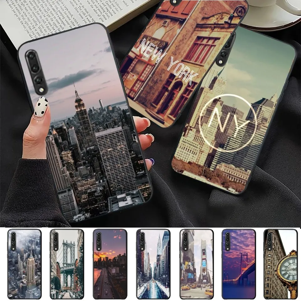 Puzdro na telefón v New Yorku pre Huawei P 8 9 10 20 30 40 50 Pro Lite Psmart Honor 10 Lite 70 Mate 20Lite