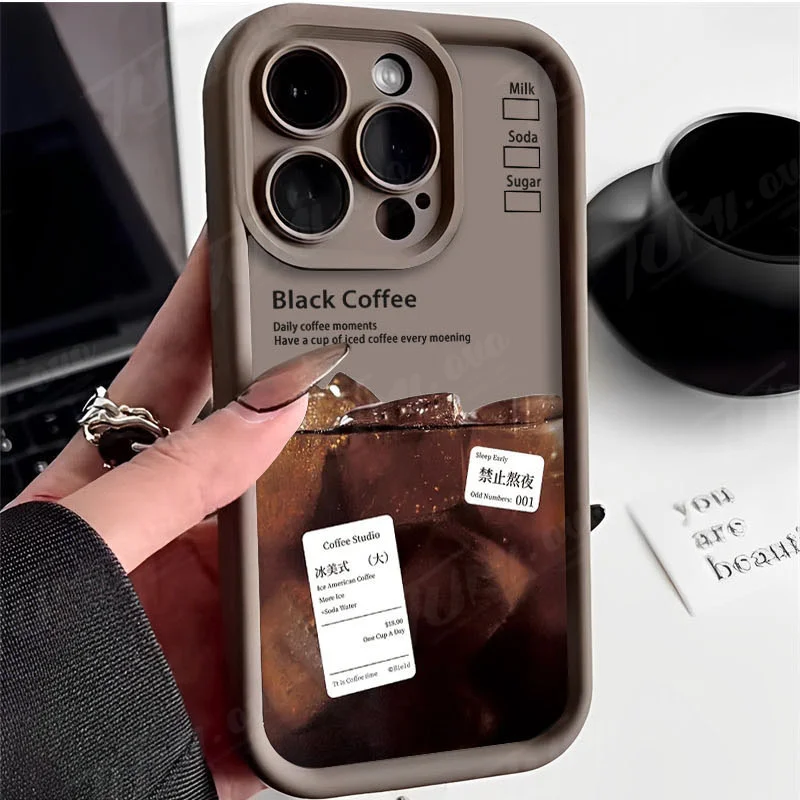 Puzdro na telefónne kávové telefóny pre Samsung Galaxy A55 A35 A25 A15 A05 A05S A24 A13 A23 A12 A22 A32 A52 A52S A72 A12 A11 A11 A51 Mate Cover Cover Cover