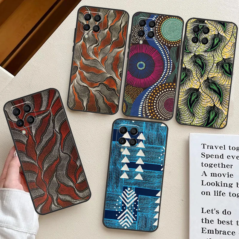 Puzdro na tkaninu africkej tlačovej tkaniny pre Samsung Galaxy M32 M52 M12 M13 M23 M33 M53 M14 M34 M54 M20 M30S M31S M21 M51 Kryt