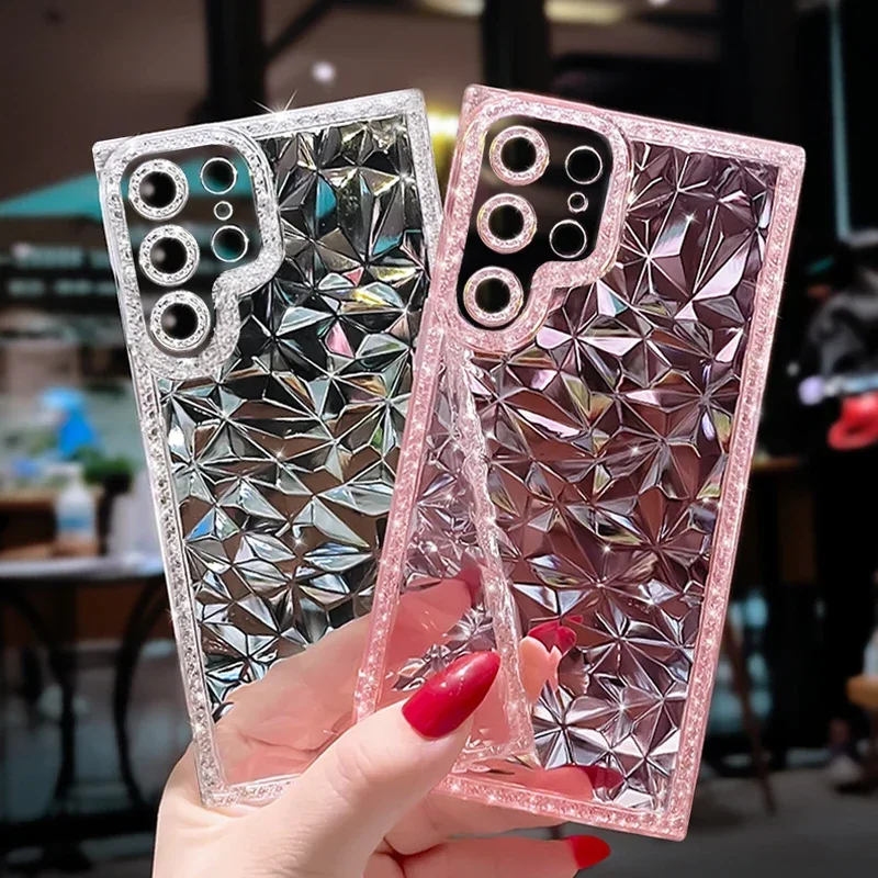 Puzdro na trblietavé telefóny pre Samsung Galaxy S22 plus S22 S22Plus S 22 Ultra puzdro kryt Cute Shine Bling Soft Men Dámske luxusné celular